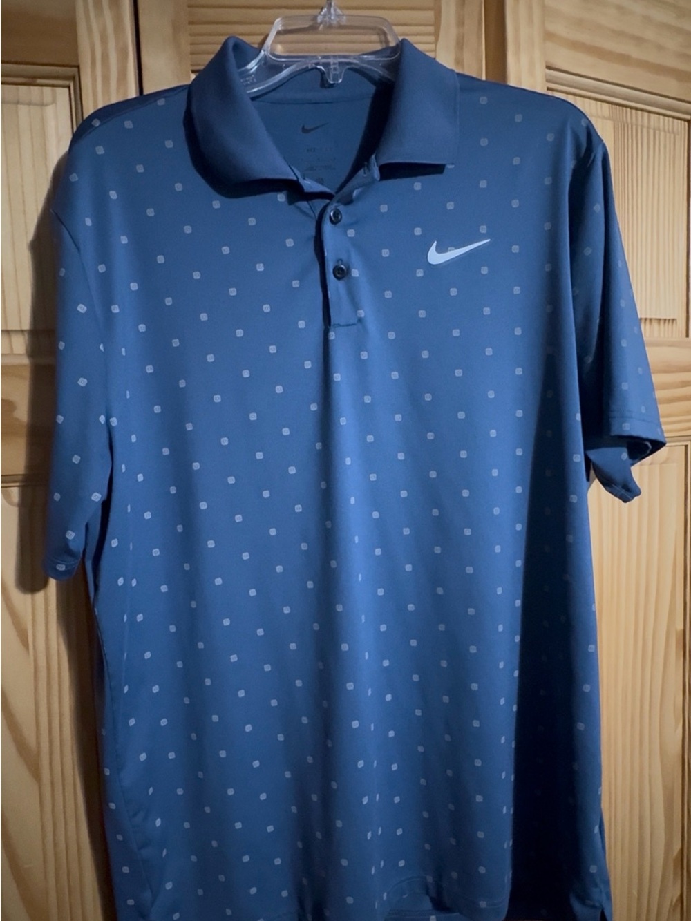 Nike Men’s Slate Blue Polo with Light Dot Pattern